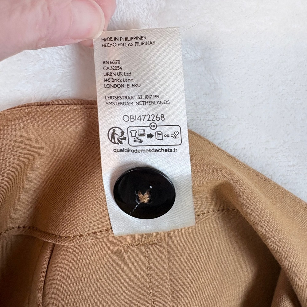 Maeve The Colette Pants Women 33 Tan Good Wide Leg Cropped High Rise Ponte - Picture 8 of 13